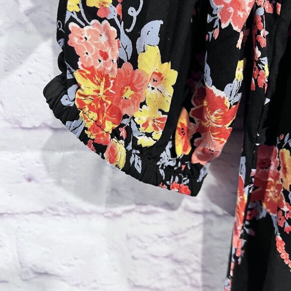 Woman Within Blouse Size 18/20 Floral Print V Neck 3/4 Sleeve Tunic Top Casual - Picture 5 of 11